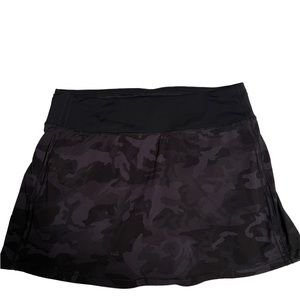 Lululemon Pace Rival Black Camo Tennis skirt